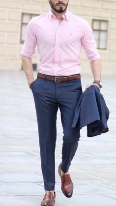 Mens Fashion Classy Gentleman Style, Formal Shirt Design, Mens Pants Fashion Casual, Business Casual Attire For Men, Formal Dresses For Men, Most Stylish Men, Casual Outfit Ideas