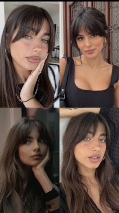 Brown Hair Bangs, Rambut Brunette, Brown Hair Inspo, Bangs With Medium Hair, Hairstyles For Layered Hair, Haircuts Straight Hair, Long Hair With Bangs, Haircuts For Long Hair