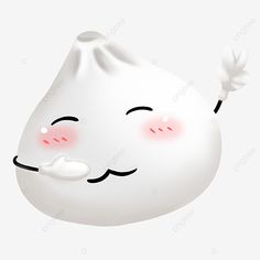 a cute little white object with eyes and nose, cartoon, character png and psd