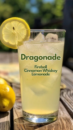 Dragonade Fireball Whiskey Drinks, Fireball Cocktails, Whiskey Cocktails Easy, Fireball Drinks, Lemonade Cocktails, Whiskey Lemonade, Fun Party Drinks, Cinnamon Whiskey, Fireball Whiskey