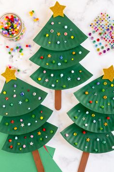 paper plate christmas tree craft for kids to make