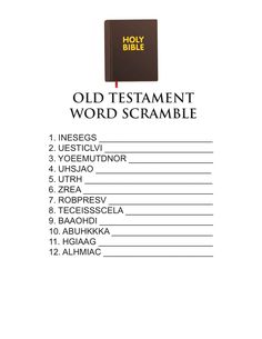 Old Testament Word Scramble Bible Games For Kids, Childrens Ministry Deals, The Books Of The Bible, Childrens Ministry Curriculum, Bible Games, Homeschool Kids, The Old Testament, Word Scramble, Christian School