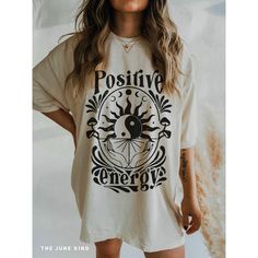 Positive Energy Shirt Manifest Shirt Yin Yang Tee Zen Shirt Spirituality Shirt Womens Boho Clothes Hippie Clothing Festival Shirt Moon Phases Mushroom T Shirt Sun Moon Shirt Philosophy Shirt Oversized T-Shirt  Shop all The June Kind - https://www.etsy.com/ca/shop/TheJuneKind? * Unique Hand drawn Graphics * Women Owned Small Business * Made to Order, especially for You ------- Please read before placing your order ------- 1. This apparel is GENDER NEUTRAL / UNISEX. The relaxed fit is flattering f Etsy Womens Clothing, Hippy Tshirt, Hippie Tshirt, Hippie T Shirt, Indie T Shirts, Spiritual Style, Spiritual Clothing, Hippie Shop, Spiritual Shirts