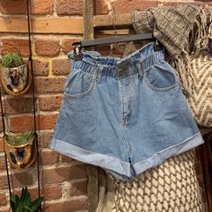 New With Tags!! Forever 21 Denim High Waisted “Mom Jean” Shorts With Ruched Waistband. They Run A Little Largefits More Like A Medium Than A Small. Casual Denim Bottoms With Paperbag Waist, Casual Medium Wash Paperbag Waist Bottoms, Casual Denim Paperbag Waist Bottoms, Casual Paperbag Waist Bottoms In Medium Wash, Trendy Denim Paperbag Waist Bottoms, High Rise Jean Shorts With Elastic Waistband For Summer, High Waist Denim Shorts With Elastic Waistband, Spring High-waisted Jean Shorts With Elastic Waistband, Spring Denim Jean Shorts With Elastic Waistband