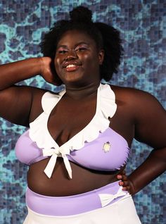 Purple Ruffled Swimwear For Vacation, Purple Ruffled Beachwear Swimwear, Purple Ruffled Swimwear For Beach Season, Purple Ruffled Swimwear For Beach, Purple Ruffled Swimwear For Swimming, Ouran Academy, Academy Uniform, Academy Uniforms, Plus Swim