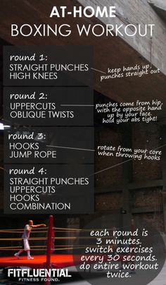 a poster with instructions on how to do a boxing workout