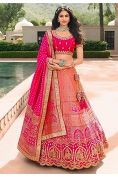 Thread Weaving, Lehenga Dupatta, Indian Lehenga Choli, Party Wear Gown, Festive Wedding, Designer Bridal Lehenga, Wedding Pink, Net Lehenga, Lehenga Choli Online