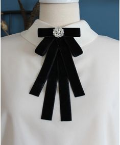 Black velvet ribbon bow tie brooch, long bow tie for women, everyday accessory, bow brooch tie Cowboy ties for women, western bowtie female Handmade women bow tie, velvet ribbon bow brooch. Beautiful gift for girlfriend, women, wife, mother or daughter on Christmas or any other occasion. This handmade bow tie can be worn on a shirt, a dress, a sweater, a t-shirt or as an accessory for coat, bag or everything is allowed to be attached by a brooch. Women Office Fashion, Elegant Bow Tie Brooch For Gift, Tie Ribbon Bow, Elegant Formal Brooch With Decorative Bow, Elegant Black Jewelry With Decorative Bow, Black Brooch With Decorative Bow For Evening, Bow Tie Ribbon, Formal Black Brooch With Decorative Bow, Tie Brooch