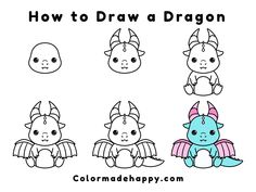 how to draw a dragon for kids with easy step - by - step drawing instructions