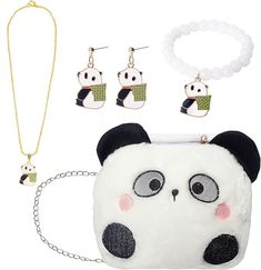 PRICES MAY VARY. Panda Gifts for Little Girls: Our Panda Gifts package is the cutest Panda Gift Ideas of Panda Stuff for Girls includes One Panda Bracelet, One Panda Purse and One Panda necklace, a pair of Panda Earrings for Kids. This Panda Jewelry Gifts Sets for Girls is a perfect Panda Items for Panda Girls, Panda Lovers, Panda Kids Gifts, Panda Gifts for Teen Girls Panda Bracelet: A beautiful handmade Panda Bracelet with cute infinity Love Panda Charm. The Girls Panda Bracelet is easily adju Panda Bracelet, Panda Earrings, Panda Stuff, Panda Items, Panda Jewelry, Panda Necklace, Panda Charm, Gifts Sets, Panda Birthday