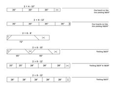 three different sizes and measurements for the sewing machine, with numbers on each side of the line