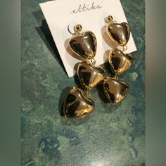 Gold Plated Puffy Heart Shaped Dangling Earrings New Brand New How Adorable Are These?? Soo Fun! Gold Plated Puffy Heart Shaped Dangling Earrings New Puffy Heart, Dangling Earrings, New Color, Heart Shapes, Dangle Earrings, Gold Plate, Jewelry Earrings, Plating, Women Jewelry