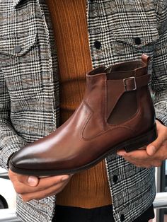 Brown Round Toe Chelsea Boots For Formal Occasions, Formal Brown Chelsea Boots With Round Toe, Brown Chelsea Boots For Formal Occasions, Brown Formal Chelsea Boots For Fall, Brown Ankle Chelsea Boots For Formal Occasions, Brown Ankle Chelsea Boots For Formal Wear, Classic Brown Chelsea Boots For Winter, Brown Round Toe Chelsea Boots For Business, Formal Chelsea Boots With Buckle Closure And Round Toe