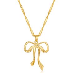 PRICES MAY VARY. Trendy and Elegant Design: The dainty ribbon bow pendant on this gold chain necklace adds a touch of femininity and elegance to any outfit. Wearing the trendy gold bow necklace alone or stacking it with other jewelry is very attractive. High-Grade Bow Necklace: Made with 18k gold plated brass, this gold bow choker necklace boasts a luxurious and timeless look. The gold plating ensures long-lasting shine and durability, making it comfortable for everyday wear. Adjustable Size for Gold Necklace With Ribbon For Gift, Gold Necklace With Ribbon Perfect For Gifts, Gold Necklaces With Butterfly Knot For Gift, Gold Butterfly Knot Jewelry For Gift, Gold Butterfly Knot Necklace For Gift, Gold Jewelry With Butterfly Knot For Gift, Gold Necklace With Butterfly Knot For Gift, Gold Necklace With Decorative Bow For Party, Formal Gold Necklaces With Ribbon