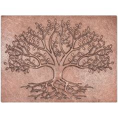 the tree of life engraved on a leather background