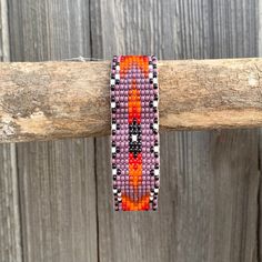 Hand Woven Southwestern Style Bracelets, Beaded Bracelet, Casual Jewelry, White, Purple, and Orange Seed Beads, Stack .75 x 7.25 Inches Adjustable Southwestern Beaded Bracelet With Large Beads, Southwestern Adjustable Beaded Bracelet With Large Beads, Southwestern Adjustable Bracelet With Large Beads, Orange Bohemian Beaded Bracelets With 8mm Beads, Bohemian Purple Beaded Bracelets With Large Beads, Southwestern Style Adjustable Beaded Bracelets, Southwestern Style Beaded Bracelets Gift, Southwestern Style Bracelets With Large Beads As Gift, Southwestern Adjustable Large Beads