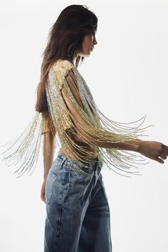 Ombre Tassel Beaded Cape