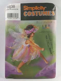 Simplicity 8838 Halloween Costume Fairy Dress Girls Sizes A 3-8 UNCUT 1999  | eBay Simplicity Patterns Costumes, Fairy Costumes, Cosplay Wings, Costume Sewing Patterns, Halloween Style, Costume Patterns, Paper Sewing Patterns, Art Impressions