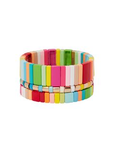 Bold & Brite Bracelets – Roxanne Assoulin Ribbon Bracelets Happygolicky Jewelry, Multicolor Beaded Bracelets, Starburst Bracelet, Color Bracelets, Roxanne Assoulin, Rainbow Brite, Bracelets Set, Enamel Bracelet, Pink Bracelet