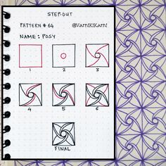 the steps to draw an origami pattern in one point perspective, with different shapes and sizes