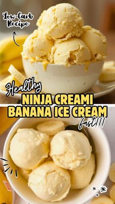 Healthy Ninja Creami Banana Ice Cream Recipe (Low-Carb) Low Cal Ice Cream Recipe, Banana Ice Cream Ninja Creami, Banana Ninja Creami Recipe, Ninja Creami Recipes Healthy, Ninja Ice Cream Recipes Healthy, Healthy Banana Ice Cream, Ninja Creami Ice Cream Recipes, Banana Ice Cream Healthy, Homemade Banana Ice Cream