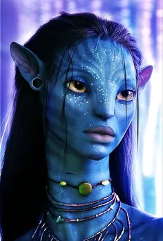 es hermosa😍 Avatar Face Markings, Characters With Blue Hair Costume, Blue Hair Halloween Costumes Ideas, Avatar Hairstyles, Native Character, Blue Hair Character