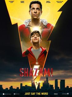 the movie poster for shatam with two men standing in front of a city skyline