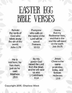 the easter egg bible verses