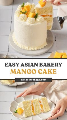 Filipino Mango Cake, Mango Yuzu Chantilly Cake, Mango Dump Cake, Easy Mango Cake, Mango Cake Filling, Asian Mango Dessert, Chinese Cake Recipe, Mango Birthday Cake, Mango Cake Recipe Filipino