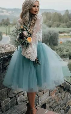 Shop A-line Two Piece Long Sleeve Lace Tulle Illusion Tea-length Homecoming Dress Online. Dorris Wedding offers tons of high quality collections at affordable prices. Free shipping Now! Tutu En Tulle, Long Sleeve Homecoming Dress, Long Sleeve Homecoming Dresses, Blue Lace Top, Skirt Tulle, Tulle Homecoming Dress, 파티 드레스, Homecoming Dresses Long, Two Piece Homecoming Dress