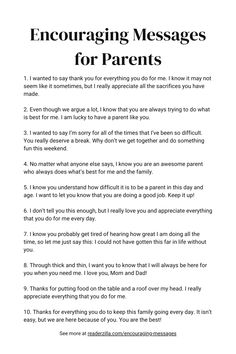 Encouraging Messages for Parents Printable Encouraging Messages For Boyfriend, Feel Underappreciated, Parent Yourself, Messages For Girlfriend, Messages For Boyfriend, 365 Jar, Message Ideas