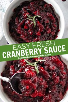 A simple homemade recipe for Fresh Cranberry Sauce, with only 5 ingredients and ready in 15 minutes. This perfectly sweetened and slightly tart sauce will be your new go to for holiday meals! Cranberry Apple Sauce, Fresh Cranberry Sauce, Best Cranberry Sauce, Easy Cranberry Sauce, Cranberry Orange Sauce, Canned Cranberry Sauce, Homemade Cranberry Sauce, Cranberry Sauce Recipe, Cranberry Sauce Homemade