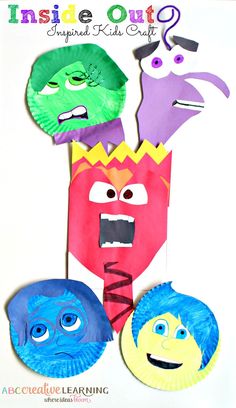 Disney Pixar Inside Out is this summers must see movie! See how we created Riley's 5 Emotions Inside Out Inspired Kids Craft - abccreativelearning.com Plate Crafts For Kids, Disney Crafts For Kids, Pixar Inside Out, Disney Activities, Movie Crafts, Paper Plate Crafts For Kids, Paper Plate Crafts, Plate Crafts, The Emotions