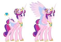 the pinkie pony is standing next to each other and has wings on its head