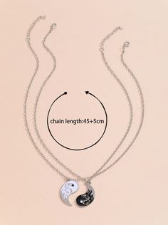 two necklaces with chains attached to each other on a white background and the words chain length