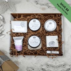 BeeLovelyBotanicals Bath & Body Gift Sets Honeybee Spa Box Peppermint Foot Scrub, Peppermint Lip Balm, Cheap Perfume, Pampering Routine, Gift Box With Ribbon, Spa Box, Box With Ribbon, Honey Soap, Royal Jelly