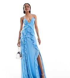 Dresses by ASOS Tall Let's hear it for the dress Plunge neck Fixed straps Cut-out panel Clasp and zip-back fastening Regular fit Asos Bridesmaid Dress Blue, Blue V-neck Maxi Dress For Beach, Light Blue V-neck Maxi Dress For Beach, Light Blue V-neck Maxi Dress For Daywear, Blue V-neck Maxi Dress With Ruffle Hem, Formal Dresses Graduation, Cami Maxi Dress, Asos Dress, Long Sleeve Floral Dress