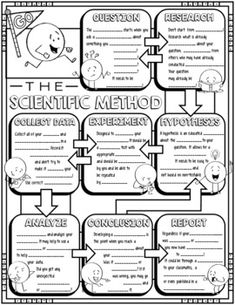 the scientific method worksheet is shown in black and white with an arrow pointing to it