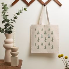 Trendy Winter Christmas Tree Pattern Tote Bag Color: Natural. Gender: unisex. Age Group: adult. Green Canvas Bag With Eco-friendly Ink As Gift, Large Eco-friendly Canvas Bag For Gifts, Large Eco-friendly Canvas Bag As Gift, Large Eco-friendly Canvas Gift Bag, Everyday Nature-inspired Rectangular Bag, Nature-inspired Everyday Rectangular Bag, Christmas Tote Bag Ideas, Christmas Tote Bags Diy, Christmas Totes