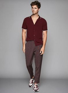 Cuban Collar Shirt, Maroon Shirts, Perfect Summer Outfit, Summer Work Outfits, Collar Shirt, Smart Casual, Collar Shirts