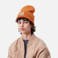 Color: Turmeric - The Acrylic Watch Hat is one of Carhartt WIP’s staple pieces, created in a warm acrylic fabric with a stretchy rib knit that ensures comfort and a fit suitable for everyone. Features a woven Carhartt WIP label on the front. One size. 100% Acrylic, 9 gauge, height: 23.5 cm / 9.1 inch, stretchable rib-knit fabric, soft handfeel, square label Zip Hoodies, Acrylic Fabric, Carhartt Wip, Staple Pieces, Soft Fabrics, Knitted Fabric, Rib Knit, Knit Fabric, 1 Inch