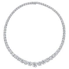 Behold the epitome of luxury and refinement with our mesmerizing 2.00 carat center FG FL-VS Riviera Necklace. Crafted to perfection, this masterpiece boasts a total carat weight of 29 carat set in radiant platinum. With a captivating 16.00-inch length, each immaculate diamond, with its FG color and FL-VS2 clarity, exudes brilliance and purity. Free from fluorescence or with a faint glow, this necklace epitomizes elegance, making it the perfect adornment for any discerning connoisseur of beauty. Luxury Fine Jewelry Three Stone Necklace, Riviera Necklace, Expensive Jewelry, Tennis Necklace, Fine Jewels, Brilliant Cut Diamond, Chains Necklace, Colored Diamonds, Diamond Necklace