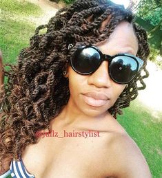 45 Amazing Kinky Twist Hairstyles for Black Women (2019 TOP PICK) Twist Hairstyles For Black Women, Hair Glamour, Twist Hairstyle, Casual Braids, Flat Twist Updo, Natural Hair Accessories, Natural Hair Bride, American Hairstyles