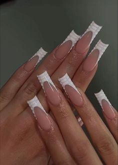 #seelyer #nails #artnail Long Square Summer Acrylic Nails, Decorative French Tip Nails, Birthday Nails Mid Length, Nail Salon Nail Designs, Frenchies Acrylic Nails, Short Nails Nail Art, Nail Inspo Unique, Nail Inspo French, Basic Baddie Nails