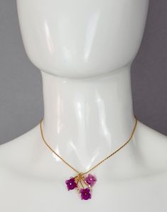 Features: - 100% authentic CHRISTIAN DIOR. - Purple frosted glass flowers with rhinestones. - Fine chain necklace. - Gold tone hardware. - Lobster spring closure. - Signed ChrDIOR Germany. - Excellent vintage condition. Measurements: Height: 1.26 inches (3.2 cm) Wearable Length: 14.96 inches to 16.92 inches (38 cm to 43 cm) **This necklace will be shipped via Priority Shipping with tracking number. Please convo me for any queries and additional photos. Thank you for visiting. Other Fees that buy Vintage Christian Dior, Glass Flowers, Flower Necklace, Frosted Glass, Necklace Gold, Christian Dior, Tracking Number, Necklace Etsy, Pearl Necklace