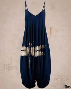 Bjux - Printed Strap Beach Wide Leg Harem Pants Neat Clothes, Harem Jumpsuits, Cooler Look, Halloween 2023, Casual Jumpsuit, Bohemian Hippie, Active Wear Outfits, Straight Leg Trousers, Hot Dress