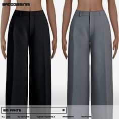 an image of two women's pants with high waist and wide legs for males