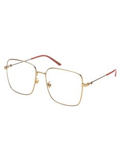 Glasses from Gucci EyewearComposition: Metal Gucci Eyeglasses, Optical Eyewear, Guccio Gucci, Gucci Eyewear, Zegna Shoes, Eye Frames, Gucci Gucci, Square Glasses, Eyewear Womens