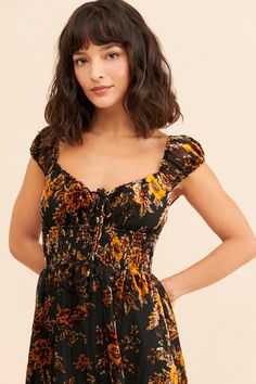 Rent Floral Burnout Velvet Midi Dress from Nuuly. Pick 6 items for $98/month. Free shipping + returns. Dark Autumn Romantic, Vampy Style, Dark Floral Dress, Luanna Perez, Rent Dresses, Dark Autumn, Burnout Velvet, Velvet Midi Dress, A Line Dresses