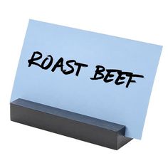 a post - it note with the word roast beef written on it in black ink